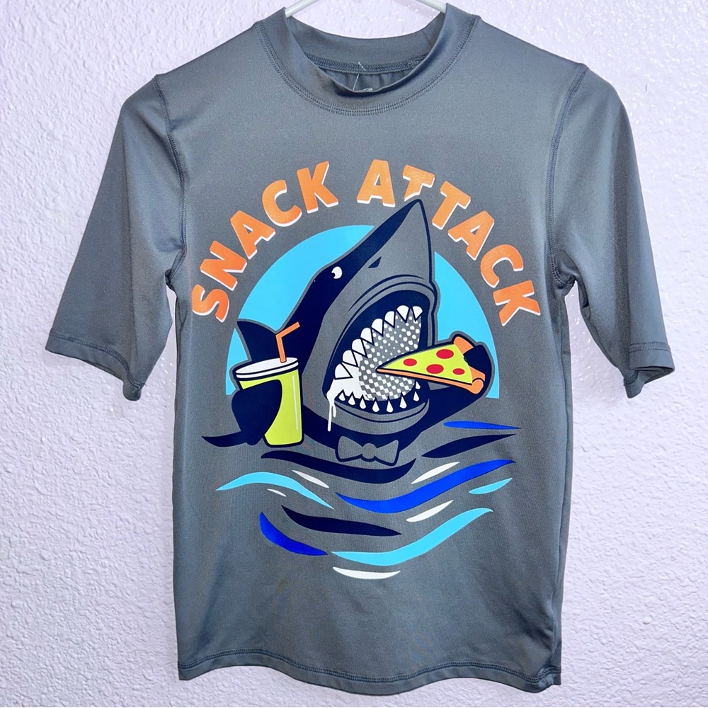 Cat & Jack Gray Snack Attack Kids Swim Rashguard